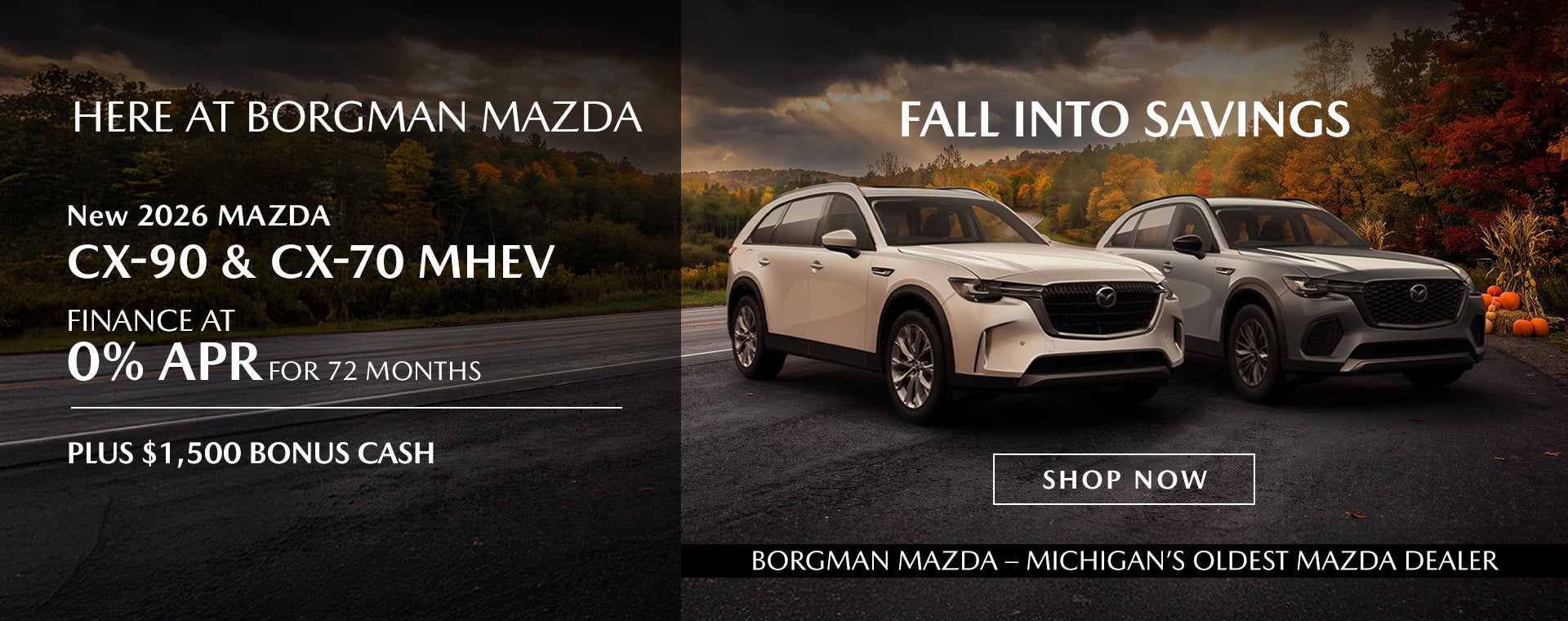 Borgman Mazda 2026 CX-90 CX-70 MHEV 0% APR $1,500 Bonus Cash
